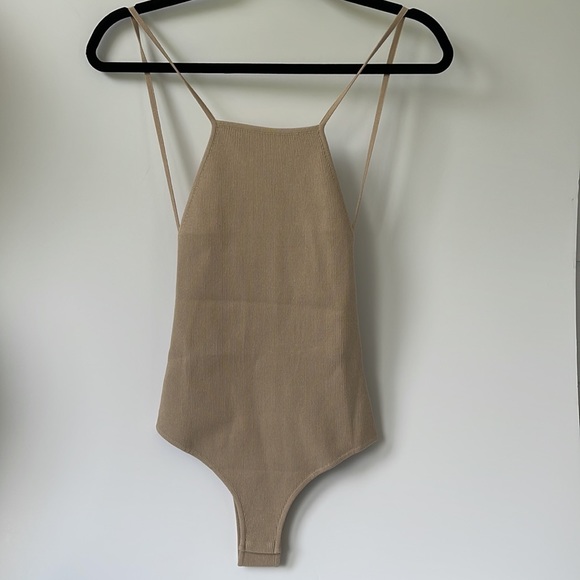 ZEYNEP ARCAY RIBBED BODYSUIT IN BEIGE size US4 - Picture 3 of 8